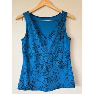 Y2K Spread Your Wings blue rose floral top